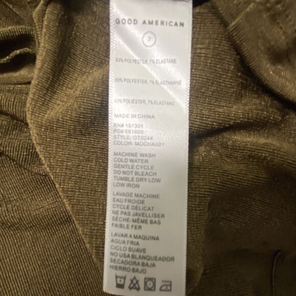 Good American Women’s 7 (3X) Long Sleeve Front Knot Blouse Shirt Mocha Brown NWT - Picture 7 of 7